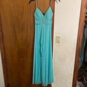 B. Smart light blue dress—can be used for weddings or prom